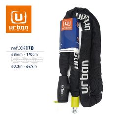URBAN XK170 Motorbike Chain Lock, Heavy Duty Anti Theft 170cm 8mm Hardened Steel Chain High Security Lock