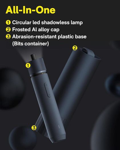Electric Screwdriver Rechargeable, 3.6V Cordless Screwdriver Set USB-C, 3 Torque Settings, 1500mAh Battery, LED Light & 12 S2 Metal Bits for Furniture/Electrical Repairs