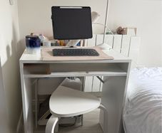 ikea torald desk, kyrre stool, and navlinge lamp
