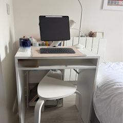 ikea torald desk, kyrre stool, and navlinge lamp