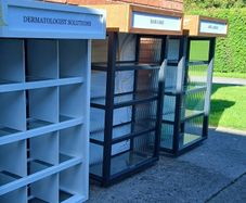 ex Kiehl's roller display cabinets - beauty