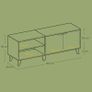 New Retro TV Stand Cabinet Living Room - FREE P&P Image 9