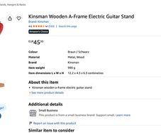 Kinsman Wooden Folding Guitar Stand A-Frame