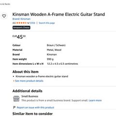 Kinsman Wooden Folding Guitar Stand A-Frame