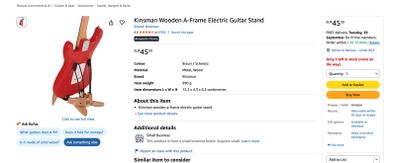 Kinsman Wooden Folding Guitar Stand A-Frame