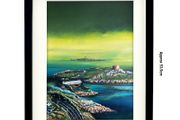 Low Cloud on Dalkey Island and Sorrento Tce, LARGE framed print by Helen Mathews