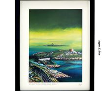 Low Cloud on Dalkey Island and Sorrento Tce, LARGE framed print by Helen Mathews