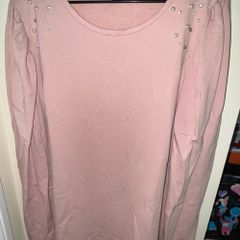 New Look Blush Pink Jumper Dress with White and Silver Pearls