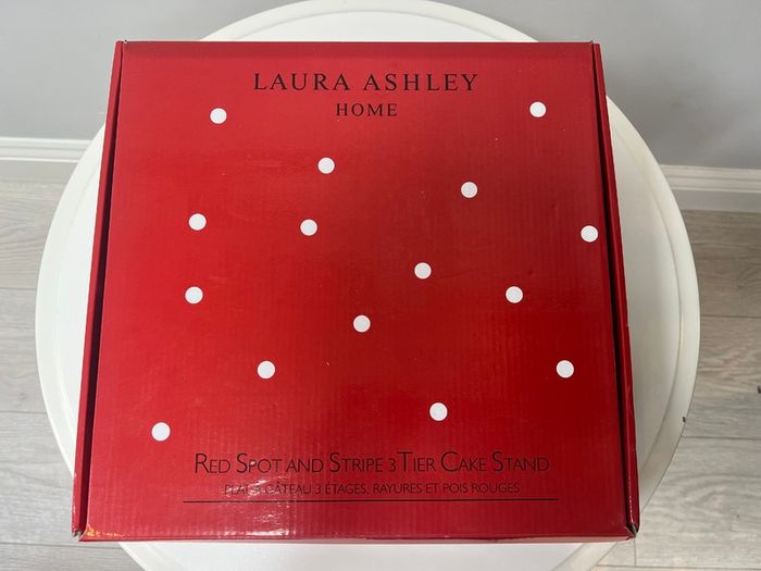 Laura Ashley Red Spot & Stripe 3 Tier Cakestand