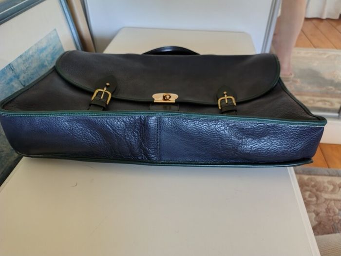 Large Vintage Chesneau Leather Satchel Briefcase