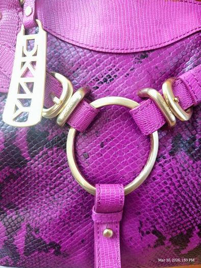 Rare vintage dkny Purple Snake Print Bag Y2K McBling Satchel
