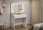 Makeup Dressing Desk Mirror with RGB LED Lights with 2 drawers for Bedroom