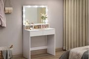 Makeup Dressing Desk Mirror with RGB LED Lights with 2 drawers for Bedroom