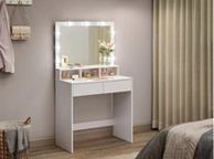 main image for ad Makeup Dressing Desk Mirror with RGB LED Lights with 2 drawers for Bedroom