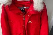 Money red jacket with removable fur/hood