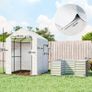 Tomato Greenhouse Film Greenhouse with Raised Bed Roll-up Door Window Sloped Roof 141 x 141 x 190 cm White Image 3