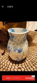 Antique blue and white Ridgeway Bordaux, Stoke on Trent pottery Vase..