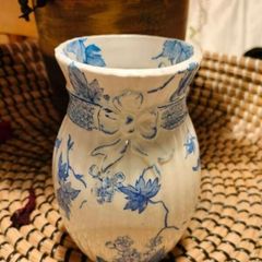Antique blue and white Ridgeway Bordaux, Stoke on Trent pottery Vase..