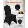 Stretch Spandex Folding Chair Covers, Universal Fitted Arched Front Cover, Removable Washable Protective Slipcovers, for Wedding, Holiday, Banquet, Party, Celebration, Dining (50PCS Black Image 6
