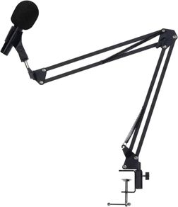 FREE P&P |  Professional Adjustable Microphone Desktop Arm Folding Scissor Suspension Stand Holder/Shock Mount/Adjustable w Solid Boom Mic Clip Perfect for Mounting on Desk Table Top for Recording
