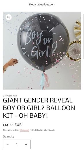 Baby gender reveal balloon