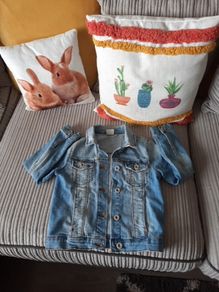 girls vintage look denim jacket from zara