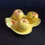 Superb Vintage Five Piece Fruit-Shaped Cruet Set with Yellow Plastic Spoon in Excellent Condition Image 4