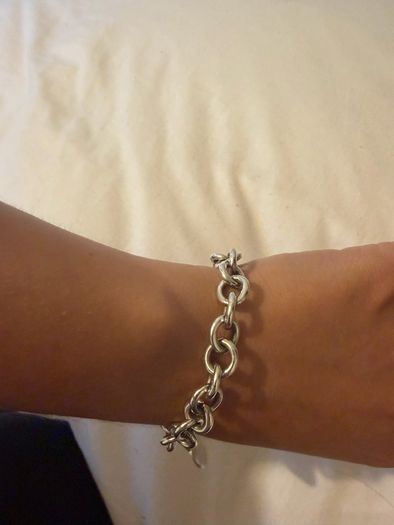 Tiffany & Co. Style 925 Silver Heart Charm Bracelet