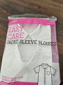 2 girls short sleeve school shirts easy care new 6-7 years