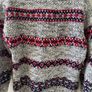 Grey red & navy chunky knit cardigan 2-3years Image 2