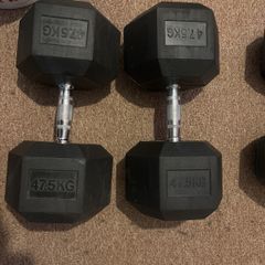 47.5 hex dumbells