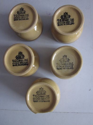 TG Green "Granville" Stoneware Glazed Egg Cups X5