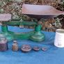 28lbs Early 20th Century Kitchen Scales Complete Image 2