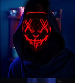 Halloween Neon Led Purge Mask Masque Masquerade Party Masks Light Grow in the Dark Horror Mask Glowing Masker