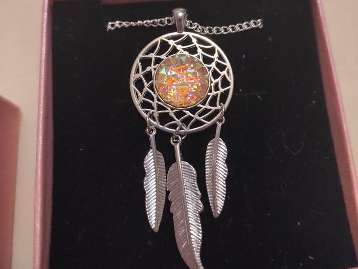 Handmade Silver dreamcatcher pendant