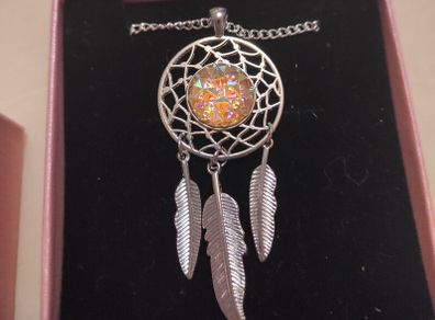 Handmade Silver dreamcatcher pendant