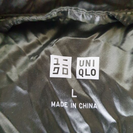 Uniqlo mens olive down jacket ultra light Large