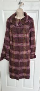 Purple and Green Wool Mix Coat from Autograph M&S size 12