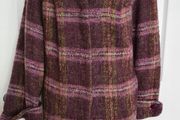 Purple and Green Wool Mix Coat from Autograph M&amp;S size 12