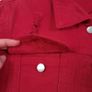 Boohoo Red Distressed Ripped Long Sleeve Denim Jacket 10UK/38EU Image 6
