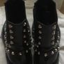 Balenciaga black leather ladies ankle boots with studs Image 7