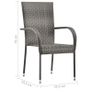 7 Piece Garden Dining Set Poly Rattan Grey Image 9