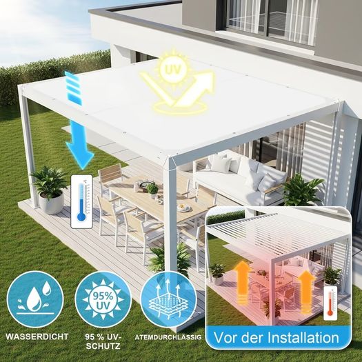 Brand New Waterproof Sun Shade Sail Rectangular 3x4m UV Protection 95% Weatherproof Polyester