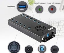 Sipolar A-423 10 Ports USB 3.0 Industrial USB Hub