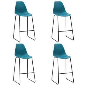 Bar Chairs 4 pcs Turquoise Plastic
