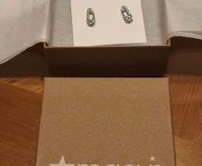 Karl Lagerfeld Crystal Safety Pin Earrings