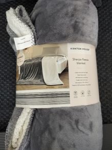 large Blanket Sherpa mid-grey colour for Bed or Sofa Settee Couch brand new