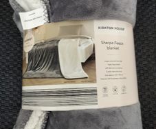 large Blanket Sherpa mid-grey colour for Bed or Sofa Settee Couch brand new