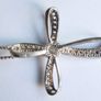 Vintage Sterling Silver  Rhinestone Curved Cross Necklace length 18" - 4,5g Image 5