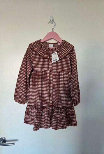 2-3years, With Tags Zara Plaid Gingham Ruffle Dress